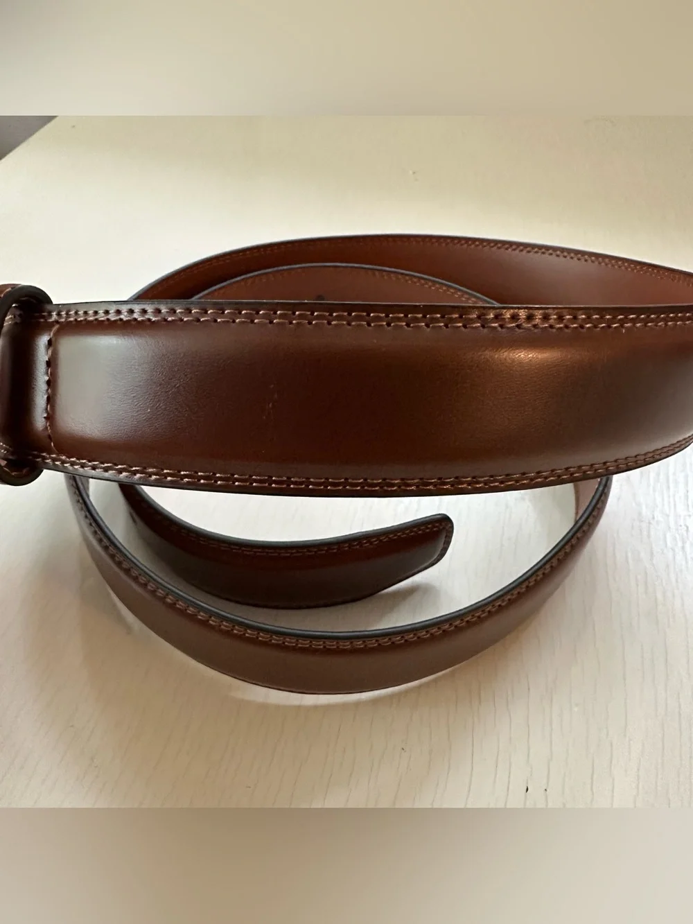 MILORDE Men's Leather Dress Belt 2~Pack Black/Brown Size 40